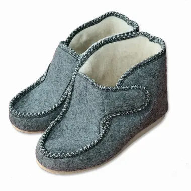 Filcové kotníkové bačkory s ovčí vlnou